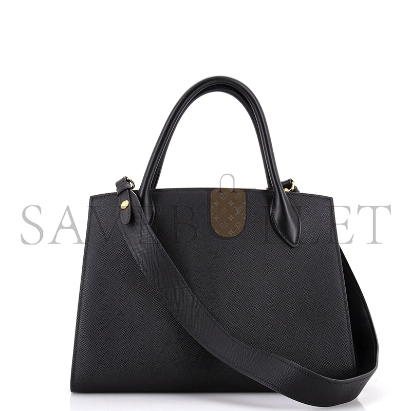 Pra*a monochrome tote saffiano with city calf medium 1ba155 (33*24.5*15cm)